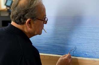 Piero Guccione al lavoro